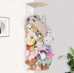 コーナー用 ぬいぐるみ収納 ハンモック 木製のサムネイル