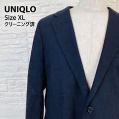 UNIQLO テーラードジャケット ネイビー XL コットン ストレッチのサムネイル