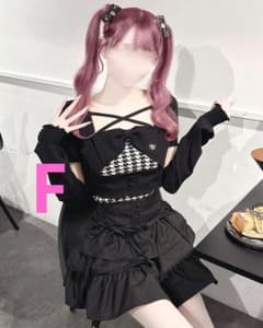 ハニーミュウ　HONEYMEW　ビッグリボン千鳥アンサンブルトップス　フリー　黒 ハニーミュウ HONEYMEW ビッグリボン千鳥アンサンブルトップス フリー