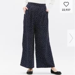 ドットワイドパンツ　ブラックのサムネイル