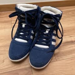 adidas NEO ハイカットスニーカー インヒール ネイビー 匿名配送