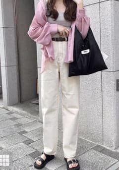 GRL配色ステッチハイウエストストレートパンツ[gm296]のサムネイル