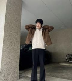 【着用】90s Sullen green longknit shortのサムネイル