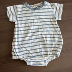 Birthday オーガニックコットン ボーダー ロンパース 70
