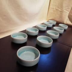 青磁小皿　10点セットのサムネイル