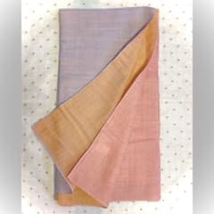 【新品・未使用】ストール 青×ピンク×オレンジ 郡内織物 富士桜工房 やすらぎのサムネイル