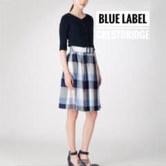 ブルーレーベルクレストブリッジ チェックエアリーツイルニットコンビ