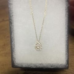 ダイヤモンド ティアドロップ ネックレス K18yg 【0.20ct】 - メルカリ