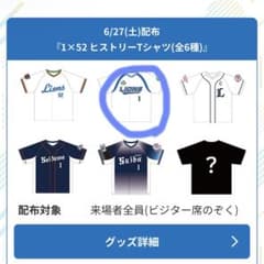 栗山巧 Lサイズ 6/27(土)配布『1×52 ヒストリーTシャツ(全6種