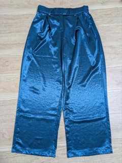 pattern torso「antiqua」サテンワイドパンツ ブルーのサムネイル