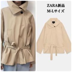 ZARA ベージュ ダブルブレスト トレンチコート ショート丈 M | Shop at