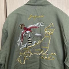 ALPHA アルファJapan スーベニア ミリタリーシャツ オリーブ 刺繍のサムネイル