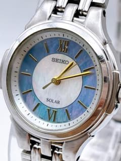 SEIKO セイコー 腕時計 稼働品 V181-0AGO ソーラー ブルー - メルカリ