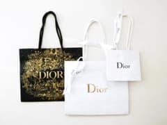 Dior　ショッパー　ショップ袋　ネイビー　白　3点セットのサムネイル
