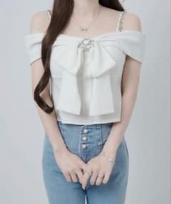 ルミニョン　Ribbon off-shoulder Bijou cami topのサムネイル