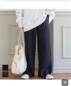 coca リブニットパンツ　ネイビーのサムネイル