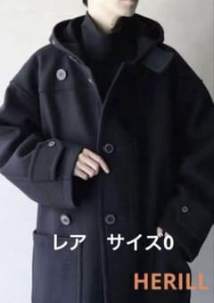 超希少】HERILL ヘリル ブラックシープダッフルコート ネイビー サイズ