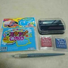 消しゴムはんこ作成セット☆デザインカッター☆インクパッドのサムネイル
