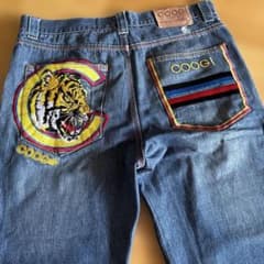 最終値COOGI クージー W34 デニム ヒップホップデニム タイガーデザインのサムネイル