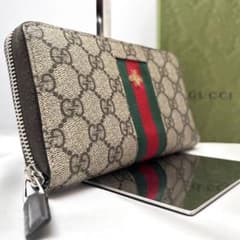 ◇箱付き美品◇グッチ 長財布 GGスプリーム×ビー×シェリー　408831 ◇箱付き美品◇グッチ 長財布 GGスプリーム×ビー×シェリー 408831