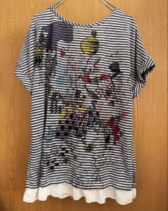 ScoLar Tシャツ ボーダー フリル リボン 後ろ姿も可愛い♡のサムネイル