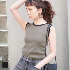 レディース　完売　パイピングサマーニットのサムネイル