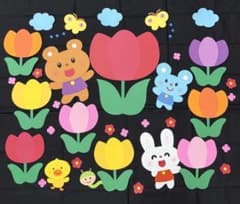 壁面飾り 春のチューリップ畑¨̮♡のサムネイル