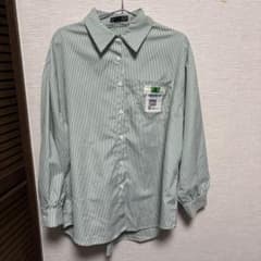 DAZY ストライプシャツ グリーン 長袖のサムネイル