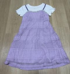 petit main ドッキングワンピース 110cm パープル