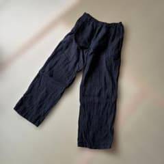wafu. リネン カジュアルパンツ ブラック※傷あり - メルカリ