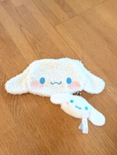 ●サンリオ●シナモロール●ぬいぐるみポーチ●ミルキーボアフェイスがま口●