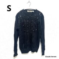 Claude Vernet ブラックカーディガン 『S』 大きめ スパンコールのサムネイル