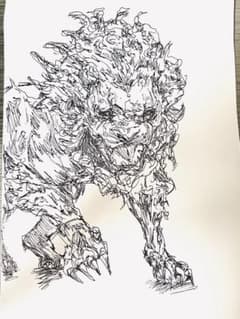 ライオンのイラスト 手書きペン画 アートのサムネイル