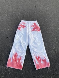 リメイク✨️ 鎖＆ファイヤーパターン cargo pantsのサムネイル