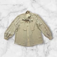 Zeal Miwa ボウタイブラウス 長袖 モカ 華やか上品 Mサイズ9のサムネイル