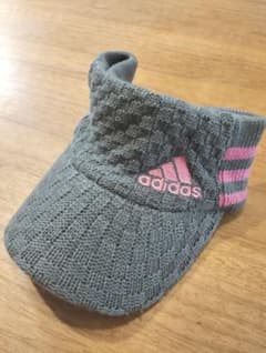 adidas レディース ゴルフ バイザー ニット グレー ピンクのサムネイル