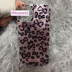 iPhone13 love kitty ヒョウ柄iPhoneケース　ピンクのサムネイル