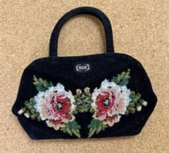 FEILER ハンドバッグ シュニール織 花柄 ブラック 黒のサムネイル
