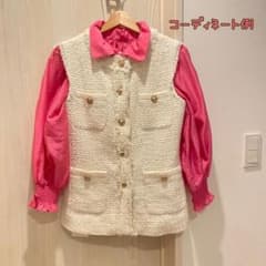 【新品】ピンク 長袖 ブラウス シャーリング袖のサムネイル