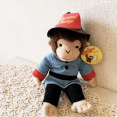 ひとまねこざる　ぬいぐるみ　消防士のサムネイル