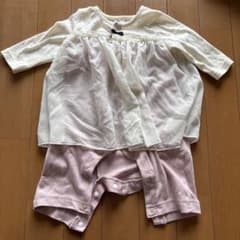 ツーウェイ・ドレスオール 70サイズ ホワイト/ピンクのサムネイル
