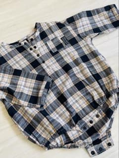 【BREEZE】チェック柄 ロンパース 長袖 ベビー服のサムネイル