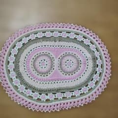 ハンドメイド かぎ針編み ドイリー マット 花モチーフのサムネイル