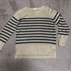 美品　ポールスミス　リネン混ボーダーカットソー　ゴールドラメのサムネイル