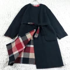 美品　ブルーレーベルクレストブリッジ　リバーシブル　ノーカラーコート　チェック m14282950570_1.jpg?1761097420