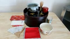 3/20まで最終値下！茶道茶器千歳盆セット☆茶道茶碗茶杓なつめ茶巾扇子建水のサムネイル