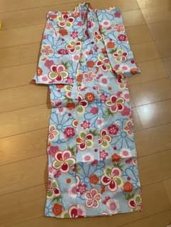 子供浴衣単品　しわふわ 古典 浴衣 夏祭り キッズ 女の子のサムネイル