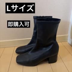 PUBLUX ブラック スクエアトゥ ブーツ Lサイズのサムネイル