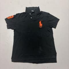 Polo by Ralph Lauren ポロシャツ 黒 オレンジ刺繍 Lのサムネイル