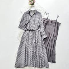 MORABITO*モラビト　近年モデル　ベルテッドロングワンピース　襟　40 MORABITO*モラビト 近年モデル ベルテッドロングワンピース 襟 40